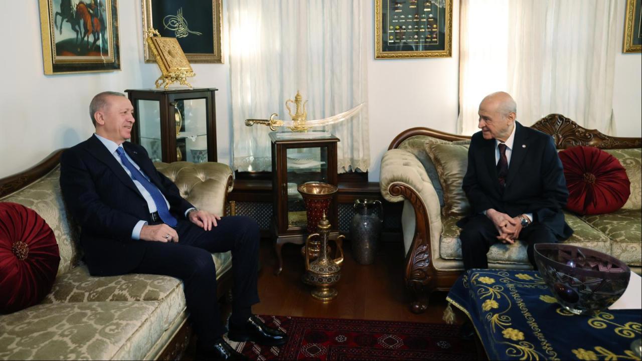 Cumhurbaşkanı Erdoğan ve MHP lideri Bahçeli görüşme yaptı