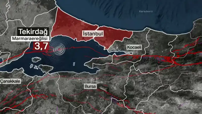 Marmara Denizi'nde Şok Edici 3,7 Büyüklüğünde Deprem Meydana Geldi